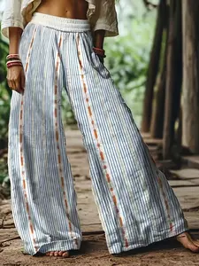 Women's Floral Print Casual Boho Long Pants, Comfortable Breathable Fabric, Ideal for Vacation, Home, Daily Wear, Suitable for Spring, Summer, Fall