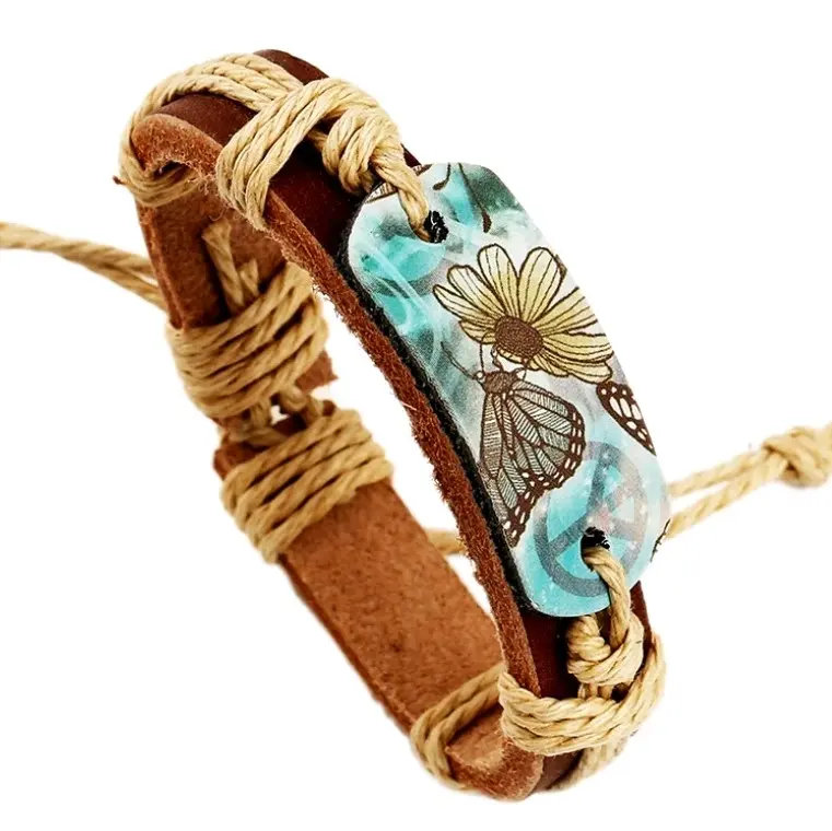 Sunflower Boho Leather Bracelet Daily