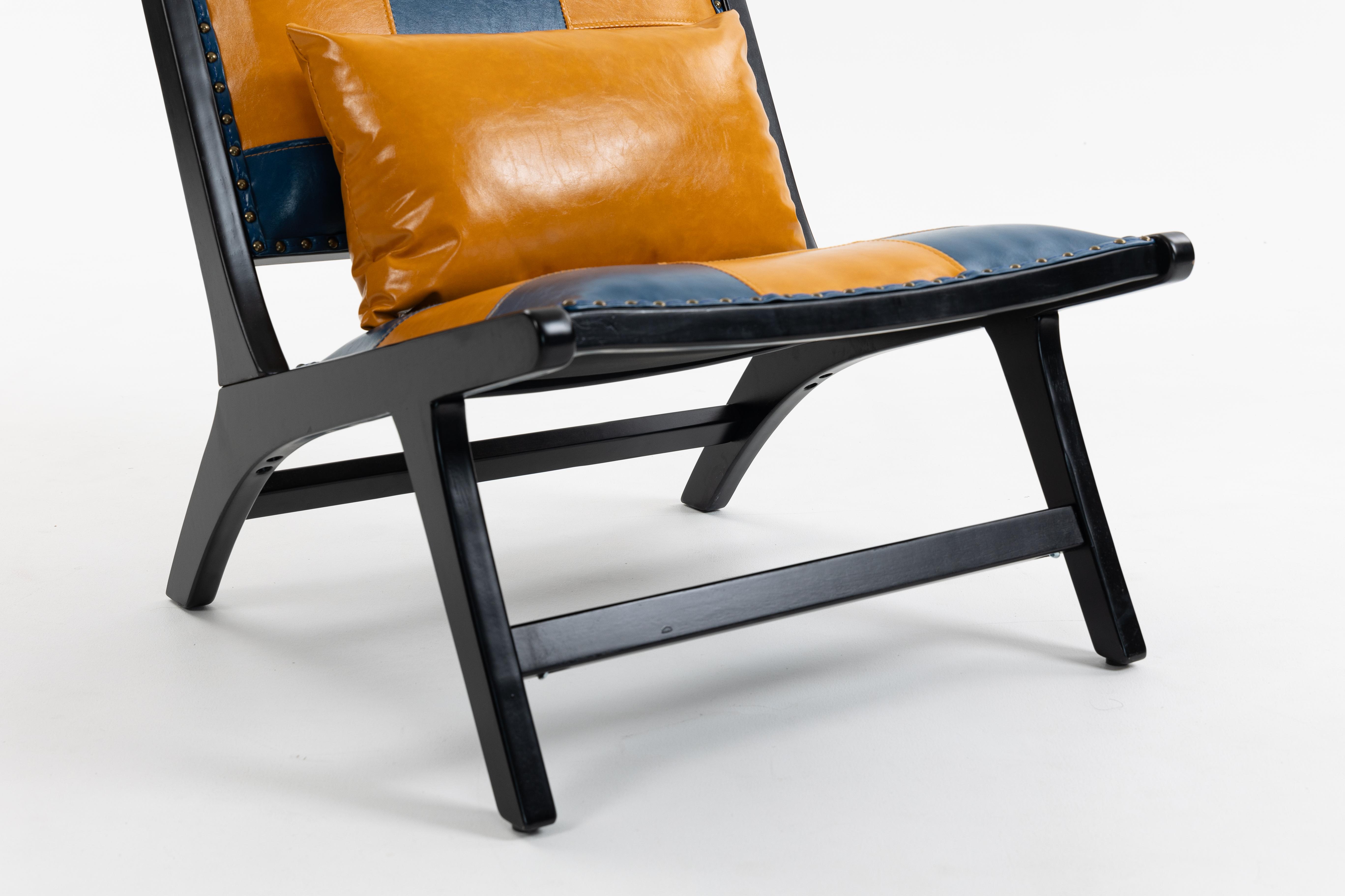 ModernBohoAccentChairforLivingRoom-MidCenturyLoungeChairSideChairIndoor,PULeatherErgonomicCurvedBackWoodFrame,Easy10MinAssembly,MultipleColors(Blue/Yellow&AntiqueBrown),forBedroomReadingNookApartmentDorm ModernBohoAccentChairforLivingRoom-MidCenturyLoungeChairSideChairIndoor,PULeatherErgonomicCurvedBackWoodFrame,Easy10MinAssembly,MultipleColors(Blue/Yellow&AntiqueBrown),forBedroomReadingNookApartmentDorm