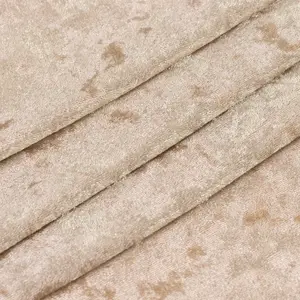 65"x5 Yards Beige Crushed Velvet Fabric Bolt, DIY Craft Fabric Roll