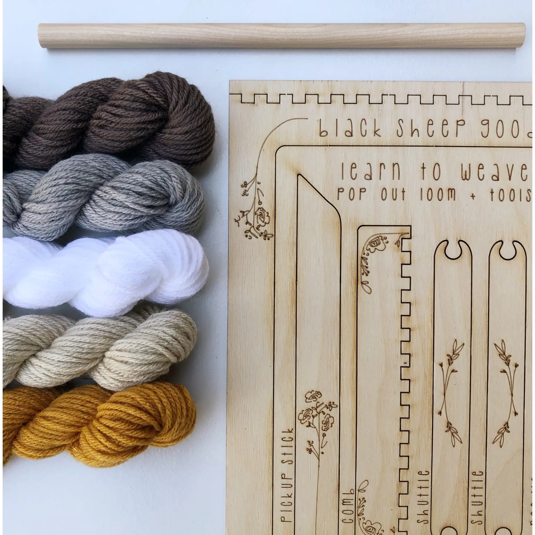 DIY Tapestry Weaving Kit - Honey, with Yarn