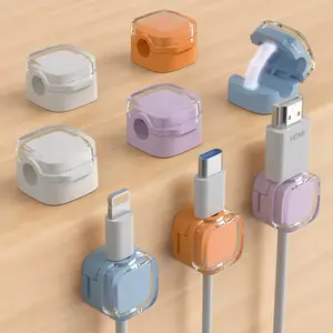 Magnetic USB Cable Management Clips Multi-Colored Cord Organizer Desk Wall Mounted Hooks Cable Management For Phone Data Charger