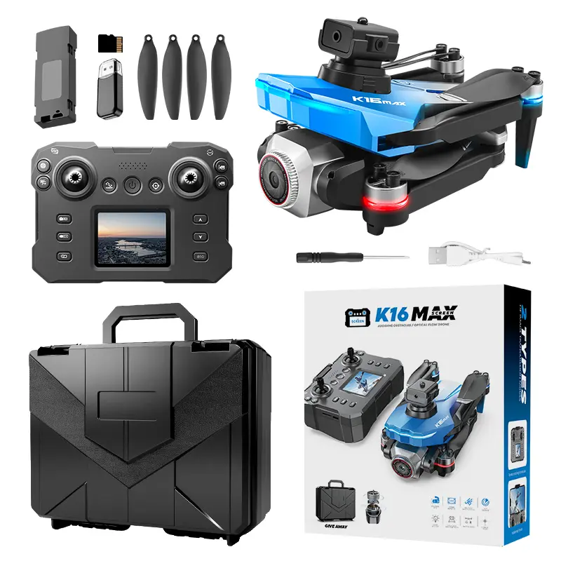 RC Drone with Screen Display, HD Dual Camera, Brushless Motor, Altitude Hold, One-Key Takeoff/Landing, 360° Flip, APP Control, LED Lights, 3-Speed Adjustment, Hovering FPV Quadcopter with 2 Batteries for Adult Beginners smart obstacle avoidance