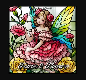 Stained Glass Fairies & Flowers Color-by-Number Activity Book for Adults: 30 Designs for Relaxation Activity, Stress Relief