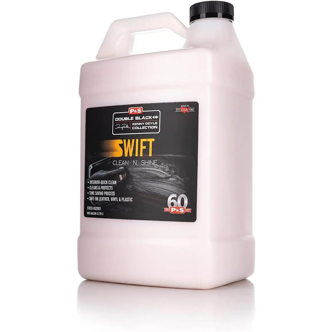 P & S PROFESSIONAL DETAIL PRODUCTS Swift Clean & Shine Interior Cleaner & Protectant - 1 Gal, Car Detailing, DIY Car Care - Conditions Leather/Vinyl/Plastic, Leaves Satin Finish, Fresh Scent