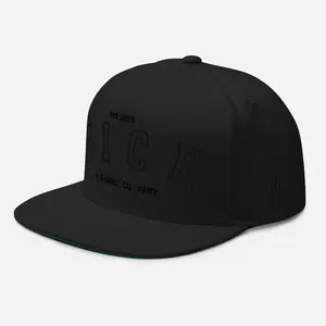 TEAM NICE A-Frame Snapback - Black/Black Lettering