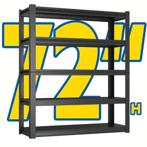 3000 Capacity Heavy-Duty 5-Tier Industrial Shelving Unit - Adjustable Freestanding Carbon Storage Rack, Boltless Assembly, Rust-Resistant Powder Coated (47"W x 23.6"D x 72"H) Garage, Warehouse, Basement Shelving for Tools, Equipment & Bulk