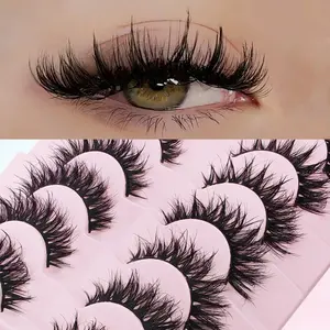 7 Pairs Cat Eye False Eyelashes, Plush Dense Exaggerated Lashes, Dramatic Fake Eyelashes for Bold Look, Perfect for Makeup, Fluffy False Eyelashes