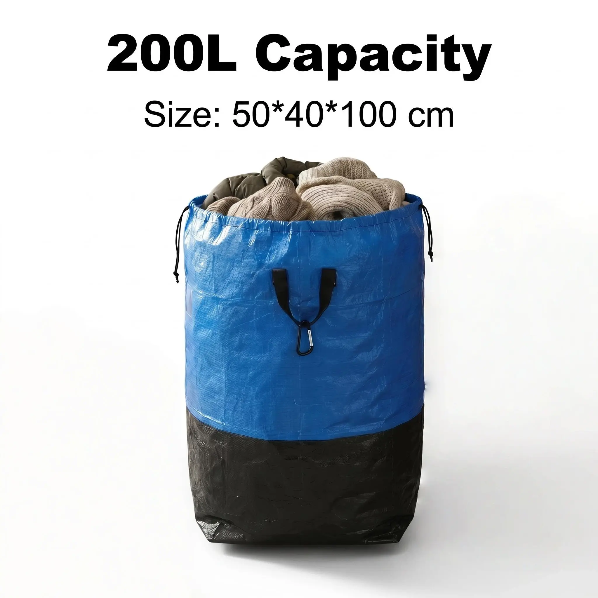 200L Heavy Duty Storage Bags, Extra Large Waterproof Storage Totes with Reinforced Handles, Reusable Foldable Moving Bags Alternative for Clothes Quilts Blankets, Tear Resistant Space Saving