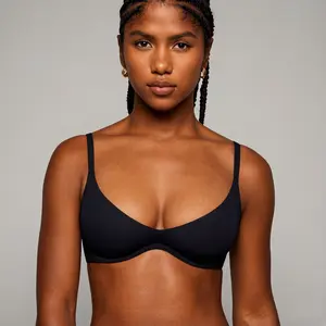 Women’s Plus Size Unlined Underwire Bra – Sexy Plunge Demi Balconette Bra, Deep V Neck Push Up Brassiere for Natural Lift & Support