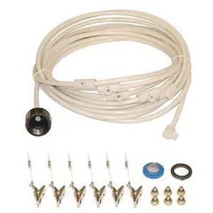 Sunpentown 0.25 in. Outdoor UV-Resistant Cooling Kit, Pre-Assembled with Easy Setup, 6 Nozzles, Spring Clamps, Complete Kit for Temperature Drop
