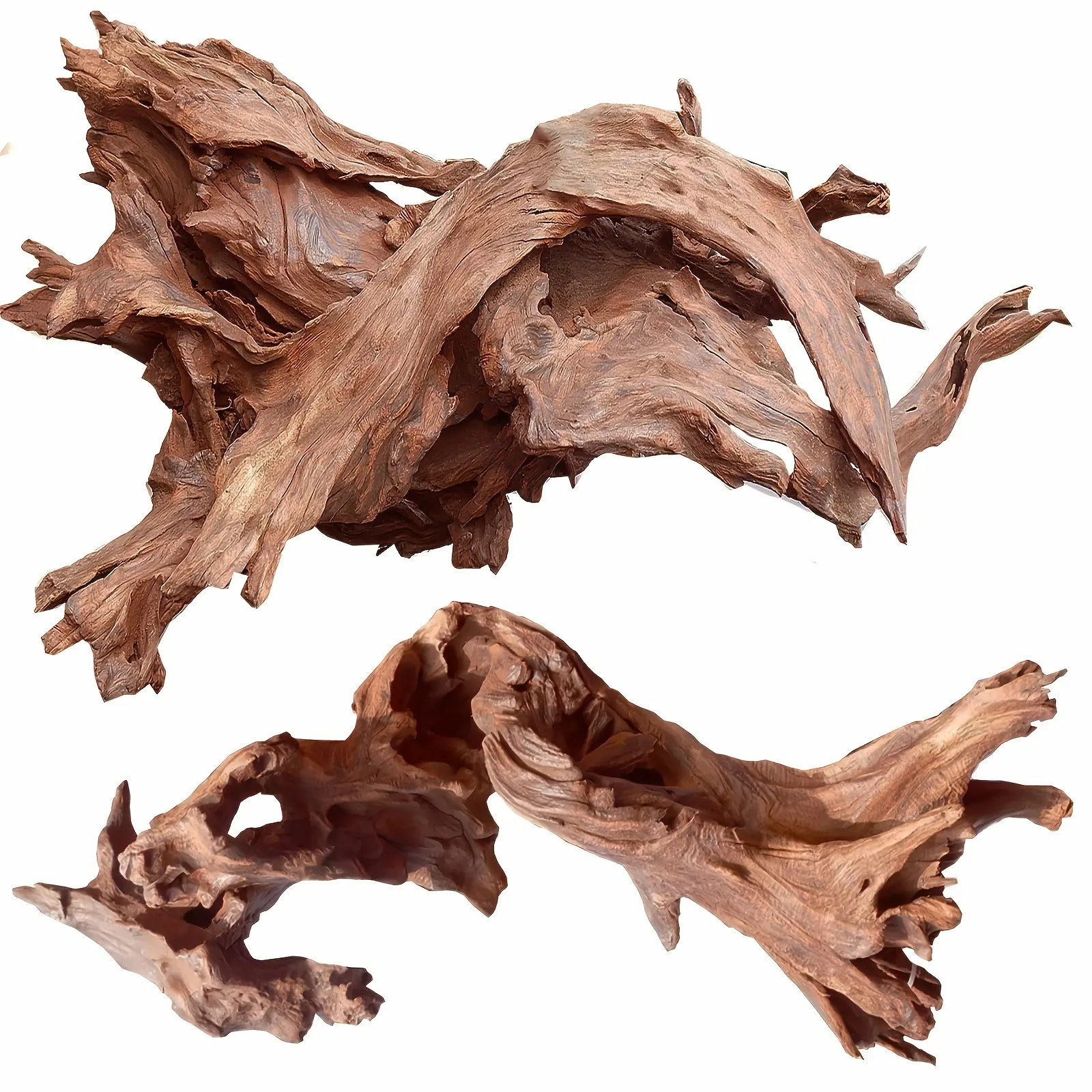 2pcs Natural Driftwood for Aquarium Decor Reptile Wood Branches, 9 to 14 Inches