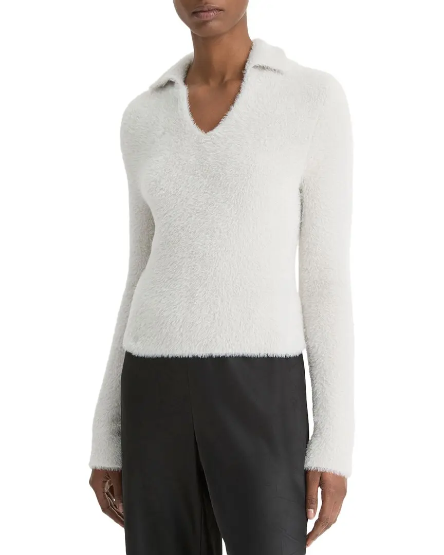 Vince Eyelash Polo Sweater