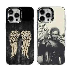 TWD The Walking D-Dead  D-Daryl D-Dixon Wings Zombie Phone Cases For iPhone 17 16 15 14 13 12 11 Promax Pro Max Plus Air Black IMD Mattle Shockproof Protective Cover Best Gifts of Christmas Halloween Birthday Valentine