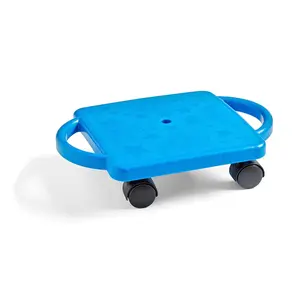 Blue Indoor Scooter Board with Handles, Sit Down Floor Scooter, Gym Activities for Kids, Indoor Recess Games, Sport Scooters, Physical Education Equipment, Gross Motor Toys