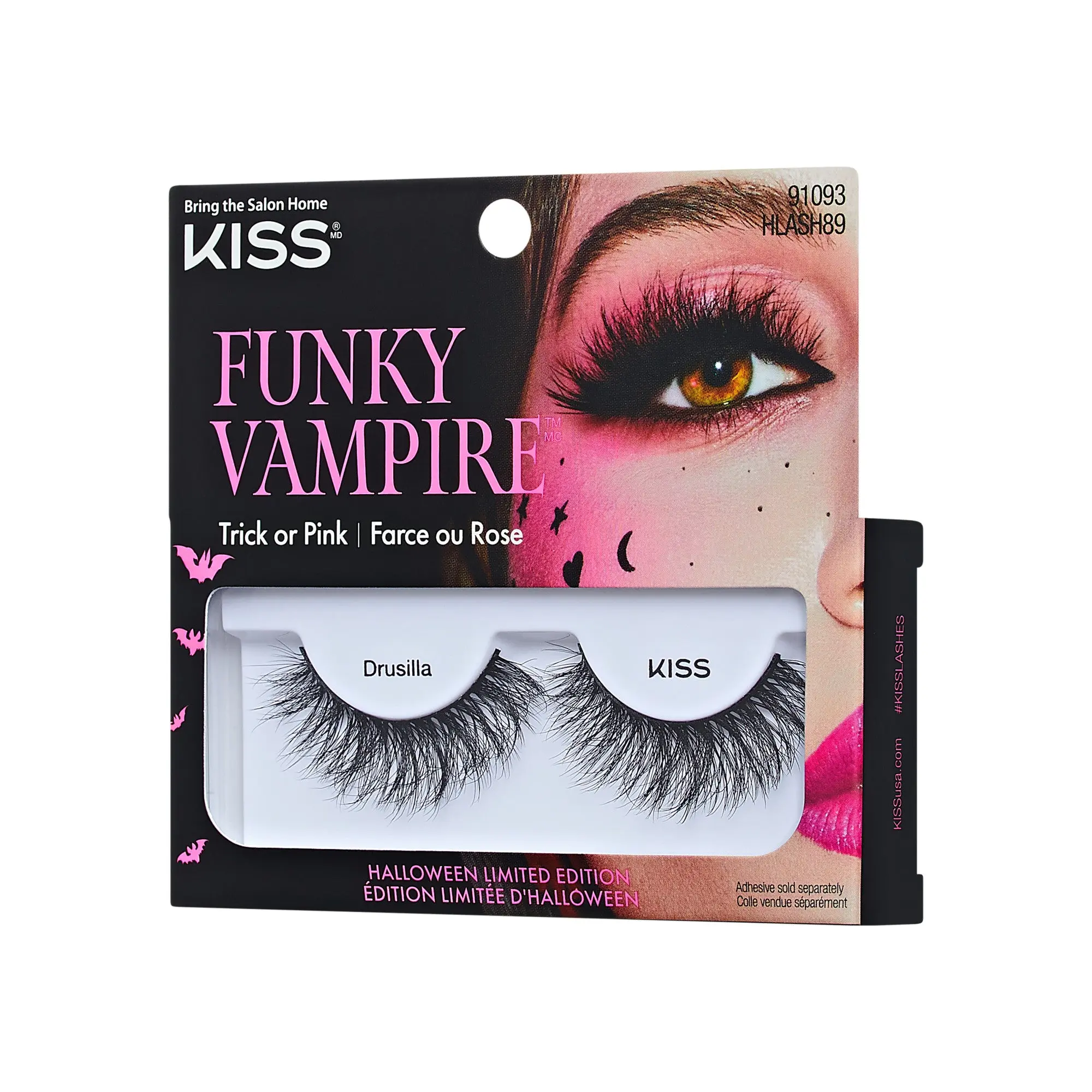 Kiss Halloween False Eyelashes - Drusilla | 1 Pair, Strip Lashes, 16mm