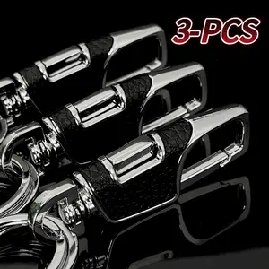 3-Pcs Metal Keychain with Detachable Key Rings,  Stainless Steel Keychain,  Travel Essentials, Keychain Parking Key,Practical Stylish Keychain for Car Keys, Business Oriented Accessories for Daily Use, Gift for Men & Women