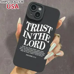Trust in The Lord Letter Pattern Phone Case, Full Body Shockproof Phone Protective Cover, Fashion Phone Accessories Compatible with iPhone