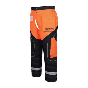 YARDMARIS Chainsaw Chaps Technical Version Orange Black 1050 Denier Fabric Double Stitching Reinforcement Safety Apron for Forest Workers & Loggers