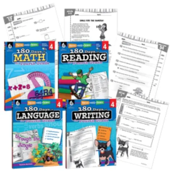 Shell Education 51638 180 Days of Practice Grade 4 Bundle Book