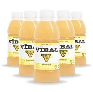 VIBAL ENERGY TEA - Lemonade - Green Tea Energy Drink - Light & Refreshing Iced Tea with Lemon Juice & The Perfect Balanced Boost