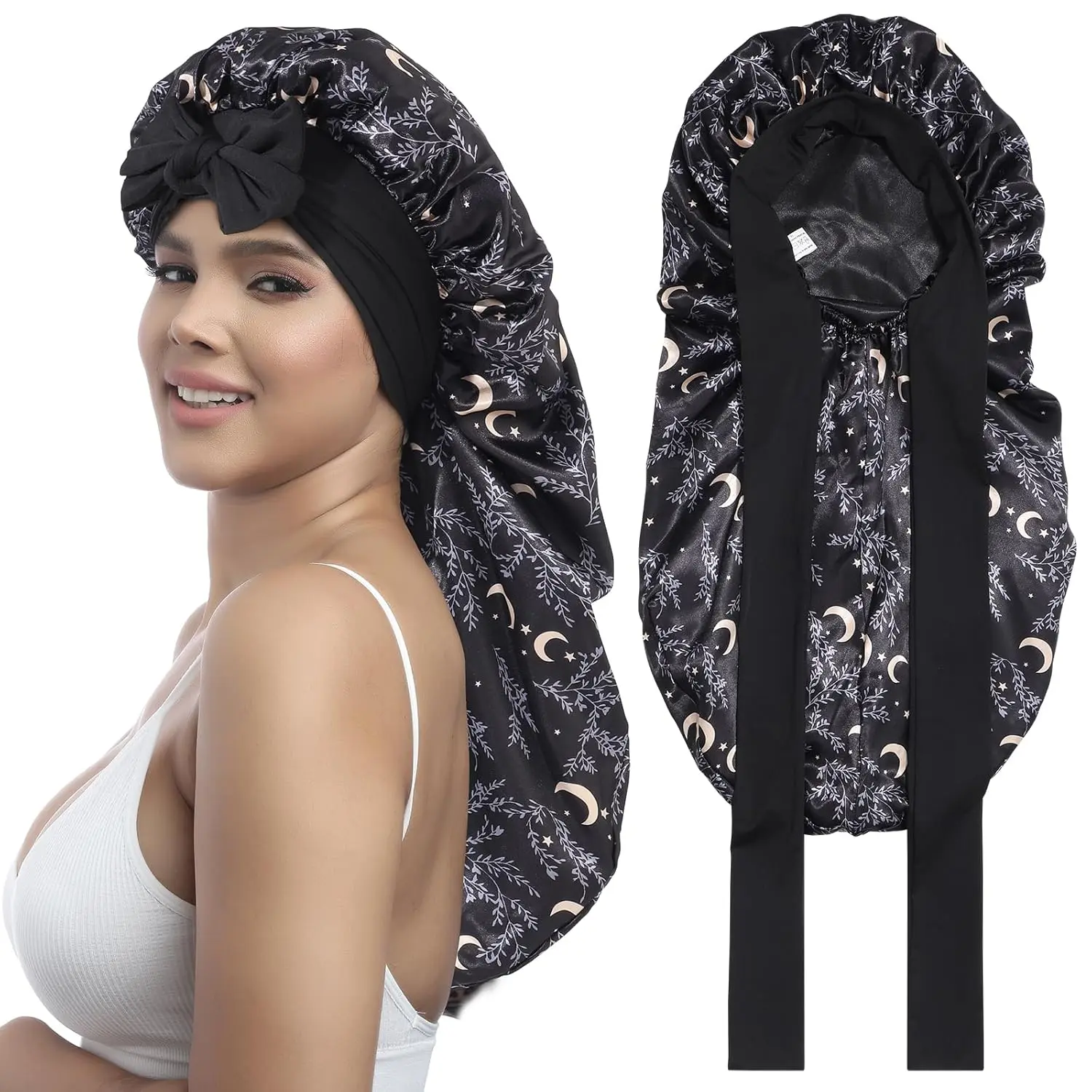 Long Bonnet(Black Stars and Moon+black)
