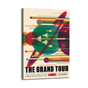 Vintage Space Travel Poster GRAND TOUR Poster Decorative Painting Canvas Wall Art Picture Print Modern Family Bedroom Decor