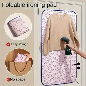 Portable Heat Resistant Ironing Board Pad, Foldable Waterproof Design Compatible with All Irons, Ideal for Travel, Home & Laundry Room Use