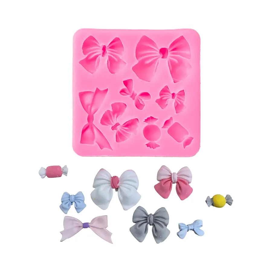 Various Bow-Shaped Food Grade Silicone Candy Chocolate Molds, Perfect for Homemade Desserts & Restaurant Use, Ideal Cake Decorations, Baking Supplies, Baking Utensils Supplies