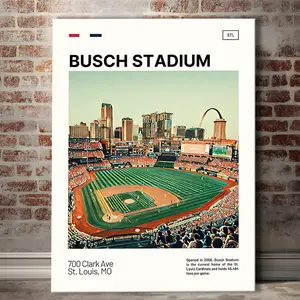 Busch Stadium Print, St. Louis Cardinals Stadium Poster Art, Fan Gifts, Sport Art, Poster Print Wall Art - No Frame