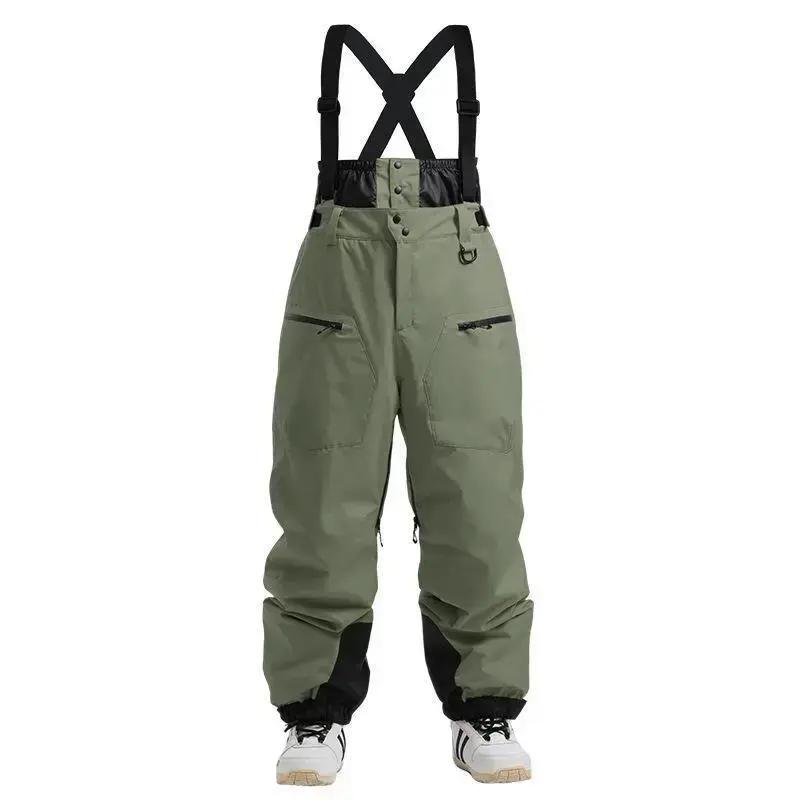 New with thickened shoulder straps cotton insulation, single double board windproof and waterproof, winter ski pants for men New with thickened shoulder straps cotton insulation, single double board windproof and waterproof, winter ski pants for men