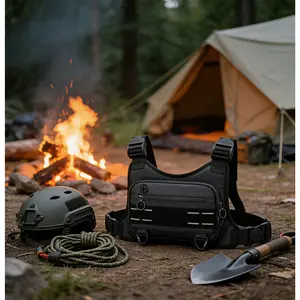 Water-Resistant Lightweight Sports Chest Bag with Built-in Phone Holder - Sleek Black Design for Running Hiking Workouts & Daily Use - Compact Bag for Daily Essentials Organiser