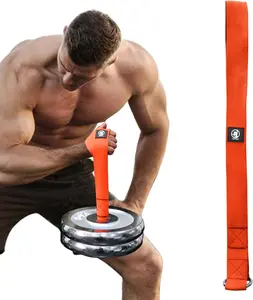 Arm Wrestling  Strap Belt Hand Grip- Ideal for Wrist Forearm and Biceps Workouts Multifunctional  Gym Fitness Equipment Compatible with 1 inch and 2 inches Barbell Plates