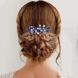 Bride Wedding Hair Comb  Vine Bridal Hair Accessories Party Prom Hair  for Women and Girls (Royal Blue)