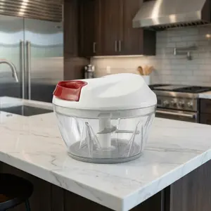 Stainless Steel Manual Chopper with Non-Slip Base for Onions Garlic Veggies - Fast Clean Easy Kitchen Tool for Salsa Guacamole Pesto - Knives