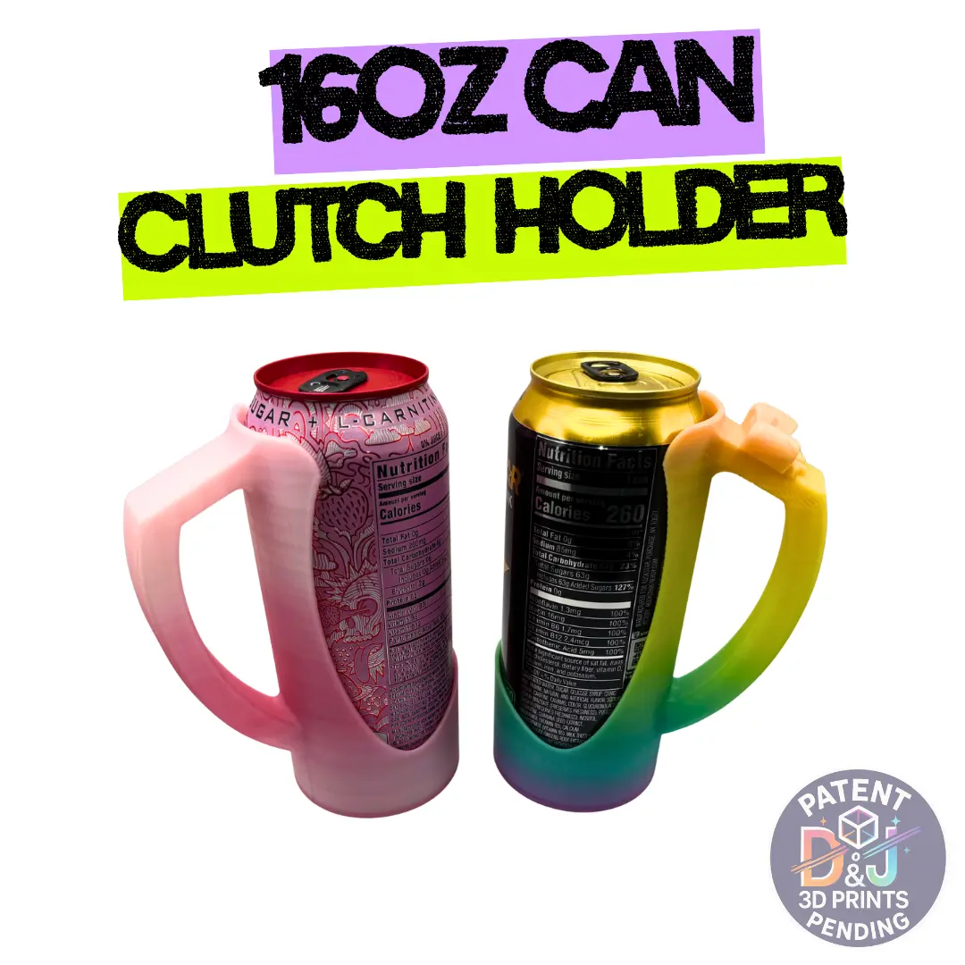 16oz Tall Can Clutch Holder - Portable Lightweight Plastic Drinkware Accessory, Customizable Durable Design, Cover Option, Vibrant Colors, Hand Wash Safe, Fits Energy Drinks & Cans, Travel Companion for Travelers, Add a Bow Feature, Beverage