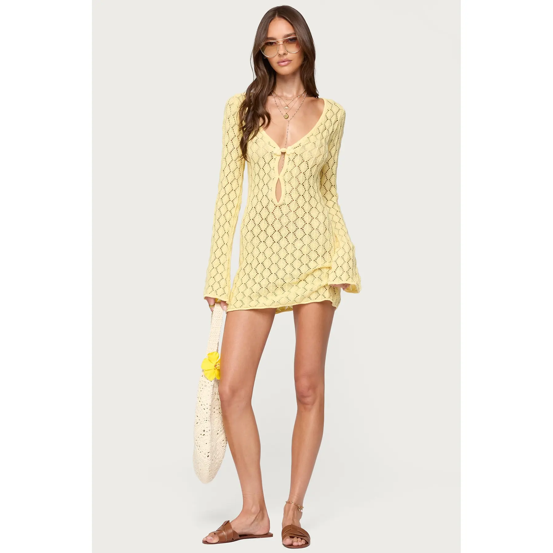 Brie Cut Out Crochet Mini Dress Brie Cut Out Crochet Mini Dress