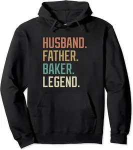 Husband Father Baker Legend Father's Day Birthday Pullover Hoodie - Elaynavi Shop 27B0B7J47JVL