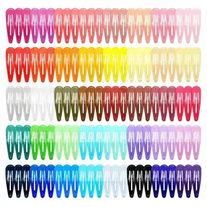 120 Pack Colorful Metal Snap Hair Clips 2 Inch Barrettes in 40 Assorted Candy Colors Non-Slip Hair Accessories for Women School Dance Parties Travel Essentials