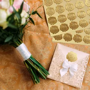 Embossed Envelope Seals, Wedding Invitation Stickers, Party Favors, Gift Wrapping Labels, Foil Stickers for Greeting Cards