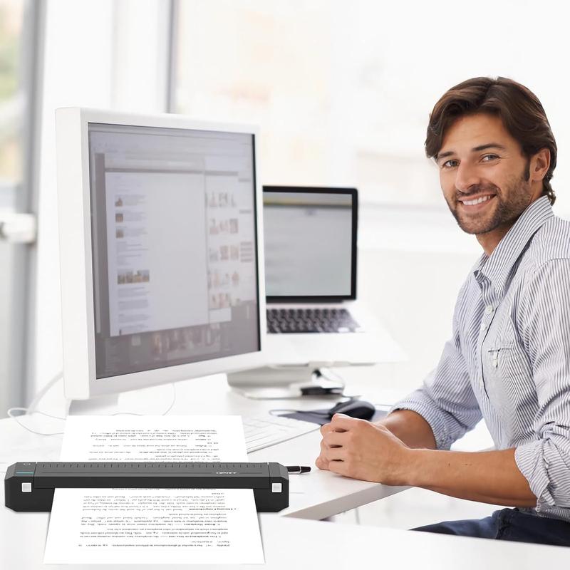 200 Sheets Thermal Printer Paper 8.5 x 11 Inch,Lasting 3 , Letter Size Thermal Paper, Compatible with M08F/A40 Thermal Portable Printer, Folded, Continuous Folding