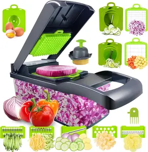 14-in-1 Multifuntional Veggie & Onion Chopper – Stainless Steel Slicer/Dicer with Container – Fast & Easy Prep Tool for Your Kitchen!