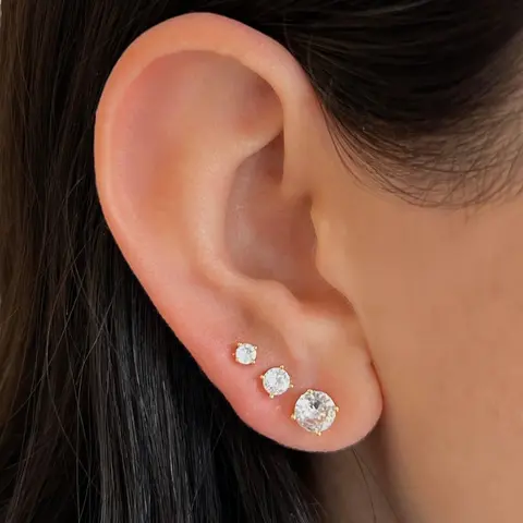 EVRY JEWELS Gold or Silver Plated Women's Hypoallergenic Ice Ice Baby Earrings