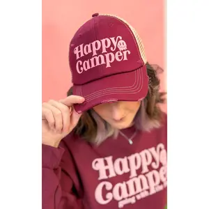 Happy Camper Flock Vintage Hat