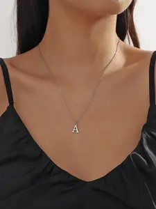 Women's Elegant Letter Detail Pendant Necklace, Alphabet Necklaces, 2024 New Style Jewelry for Party, Daily Clothing Decor, Trendy All-match Clean Girl Jewelry for Birthday Gift, Initials Necklace, Personalized Initial Necklace