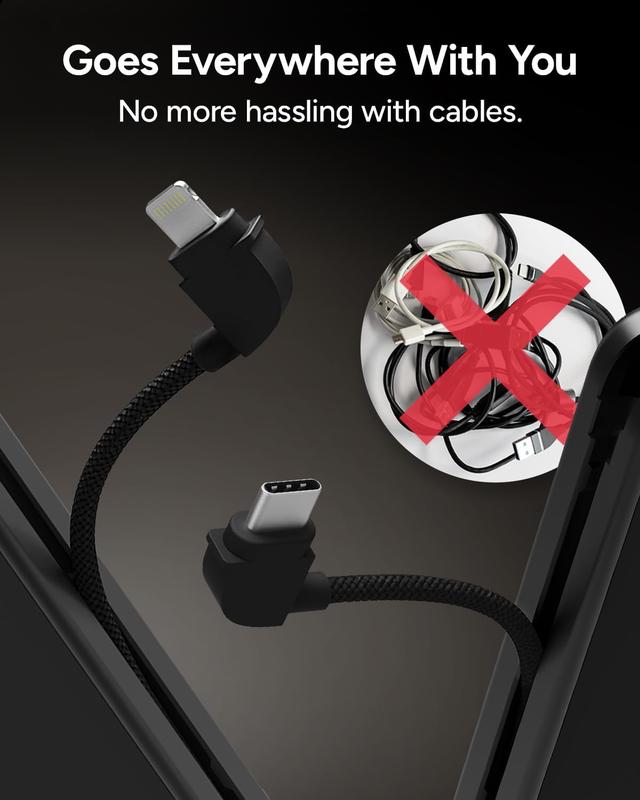 mophie Powerstation Plus Power Bank - Has Integrated USB-C and Lightning Cables, Fast Charging for Smartphones, Tablets, and iPhones