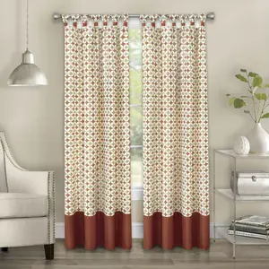 Kate Aurora Modern Chic Geometric Tab Top Window Curtain Panels (2 Pack)- Spice, 84 in. Long - 52 in. W x 84 in. L, Spice