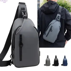 2026 New Minimalist Casual Sling Bag for Men, Fashion PU Leather Chest Bag, Lightweight Waterproof Crossbody Shoulder Bag, Trendy Durable Design Perfect for Daily Commute, Travel, Shopping, Outdoor Activities & Everyday Street Style