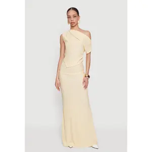 High Waisted Side Ruched Mermaid Maxi Skirt