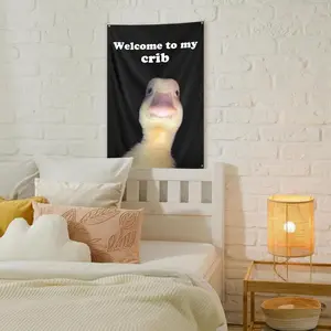Welcom to My Crib Flag 2x3 Ft Flag Banner Wall Flag with Brass Grommets for Home College Dorm Room Indoor Outdoor Backdrop Decor dad gift Hanging